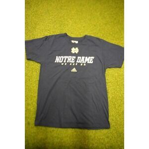 Adidas‎ Notre Dame We Are ND NCAA Mens Large T-Shirt Navy Crew Neck Short Sleeve